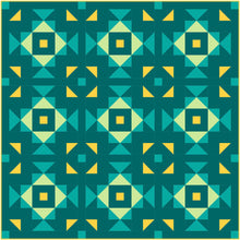 Load image into Gallery viewer, Swizzle Teal and Yellow Solid Quilt Kit by Sewcial Stitch 3 size options