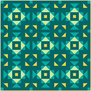 Swizzle Teal and Yellow Solid Quilt Kit by Sewcial Stitch 3 size options