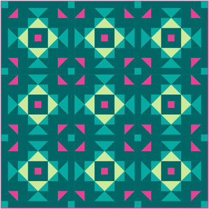 Swizzle Teal and Pink Solid Quilt Kit by Sewcial Stitch 3 size options