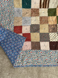 FREE SHIPPING Vintage Patchwork Quilt Size 69" x 82"