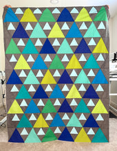 Load image into Gallery viewer, Triangle Throw Size Quilt Top by Sewcial Stitch FREE SHIPPING