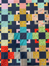 Load image into Gallery viewer, Trixie Throw Size Quilt Top by Sewcial Stitch FREE SHIPPING