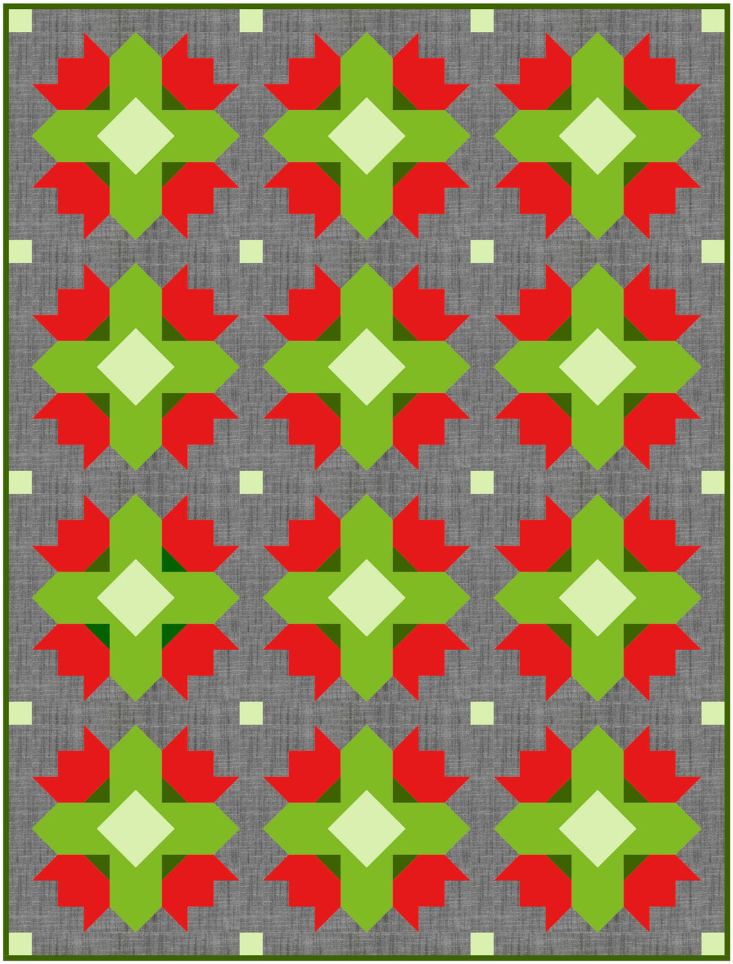 Christmas Tulip Twist Modern Quilt Kit by Sewcial Stitch Throw Size Quilt