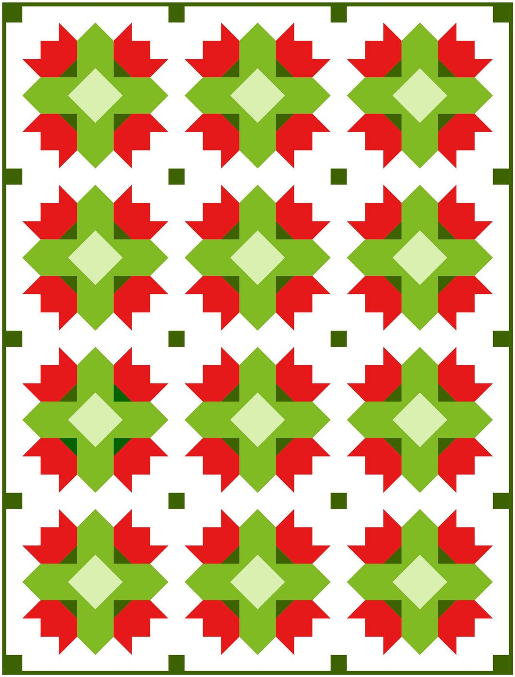 Christmas Tulip Twist Modern Quilt Kit by Sewcial Stitch Throw Size Quilt