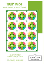 Load image into Gallery viewer, Christmas Tulip Twist Modern Quilt Kit by Sewcial Stitch Throw Size Quilt