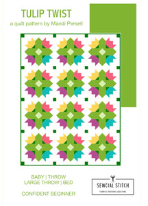 Christmas Tulip Twist Modern Quilt Kit by Sewcial Stitch Throw Size Quilt