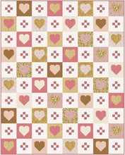 Load image into Gallery viewer, Cozy Checkered Hearts Quilt Kit Emily Dennis 3 Size Options