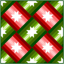 Load image into Gallery viewer, Christmas Slanted Star Quilt Kit by Sewcial Stitch 4 size options Red and Green