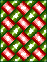 Load image into Gallery viewer, Christmas Slanted Star Quilt Kit by Sewcial Stitch 4 size options Red and Green