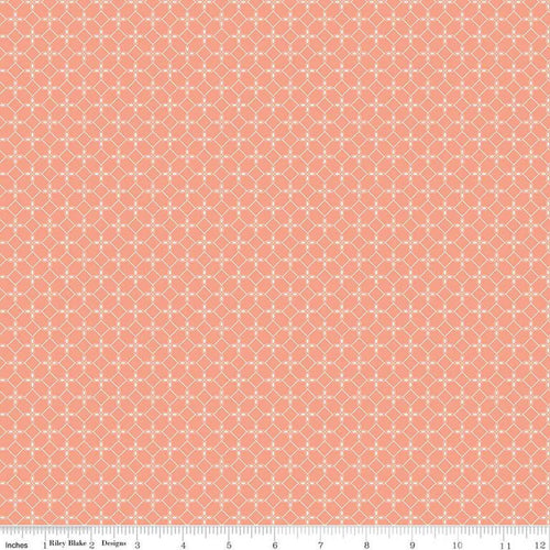 New Beginnings Tile Apricot Fabric by Sandy Gervais For Riley Blake Designs