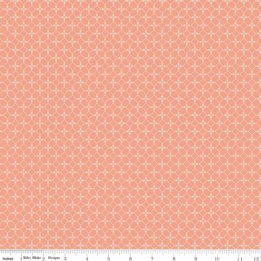 New Beginnings Tile Apricot Fabric by Sandy Gervais For Riley Blake Designs