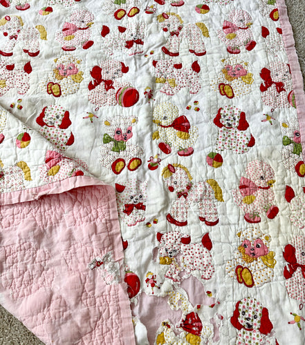 FREE SHIPPING Vintage Whole Cloth Baby Quilt Size 42