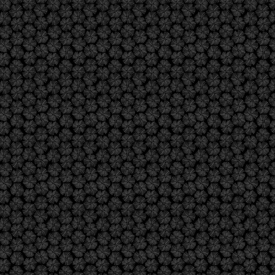 Sea Botanica Black Geometric Fabric by Sarah Gordon for FIGO Fabrics