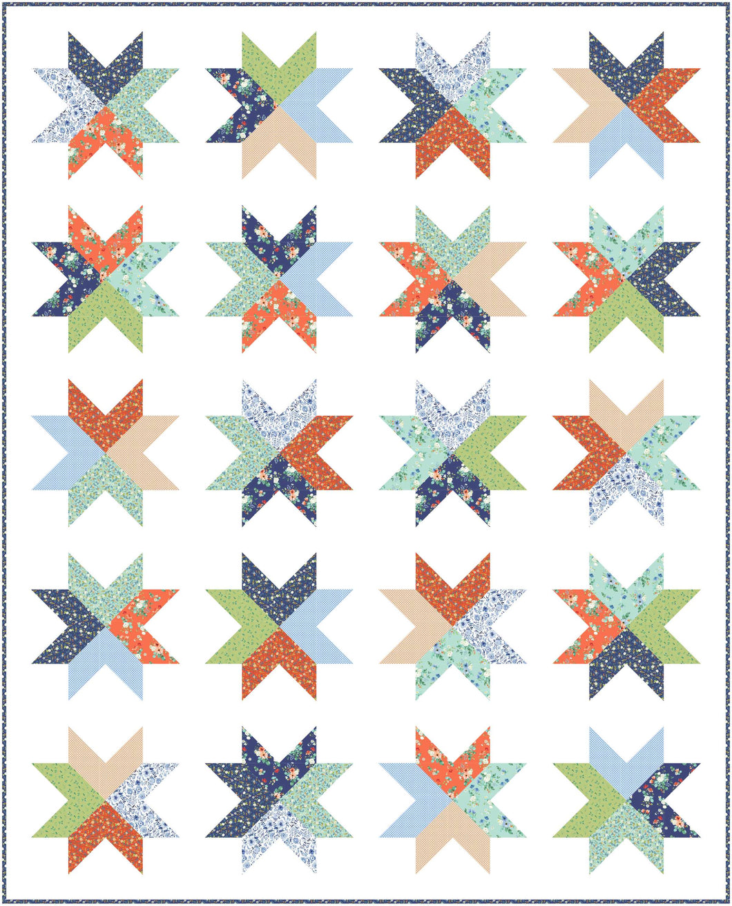 Beaming Modern Star Throw Quilt Kit-Pattern by Emily Tindall of Homemade Emily Jane