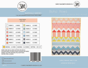 Boho Rows Quilt Pattern by Kelli Marshall of Simply Mackbeth Design Co.