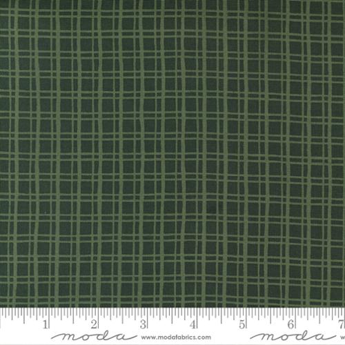Cheer and Merriment Dark Green Plaid Check Fabric by Fancy That Design House for Moda Fabrics