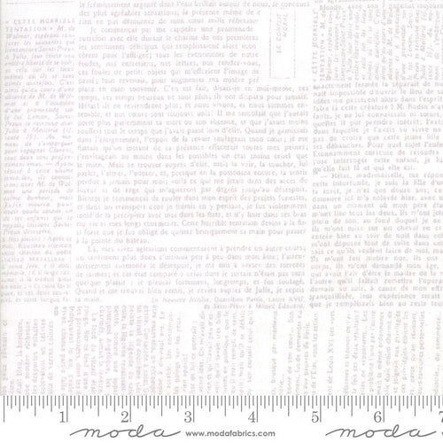 Compositions White Newsprint Fabric by Moda Fabrics