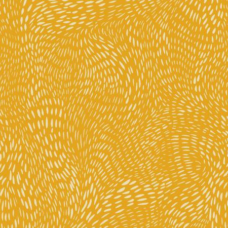 Dash Flow Amber Yellow Fabric by Dear Stella