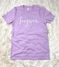 Load image into Gallery viewer, Forgiven Tee Shirt Heathered Purple Small through 2XL