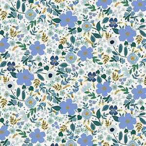 Garden Party Blue Wild Rose Fabric by Rifle Paper Co.for Cotton and Steel