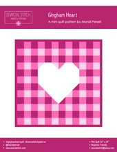 Load image into Gallery viewer, Gingham Heart Mini Quilt Kit Peaches N Cream