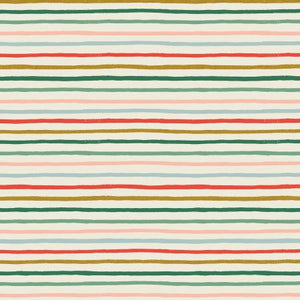 Holiday Classics Festive Stripe Fabric by Rifle Paper Co. for Cotton and Steel