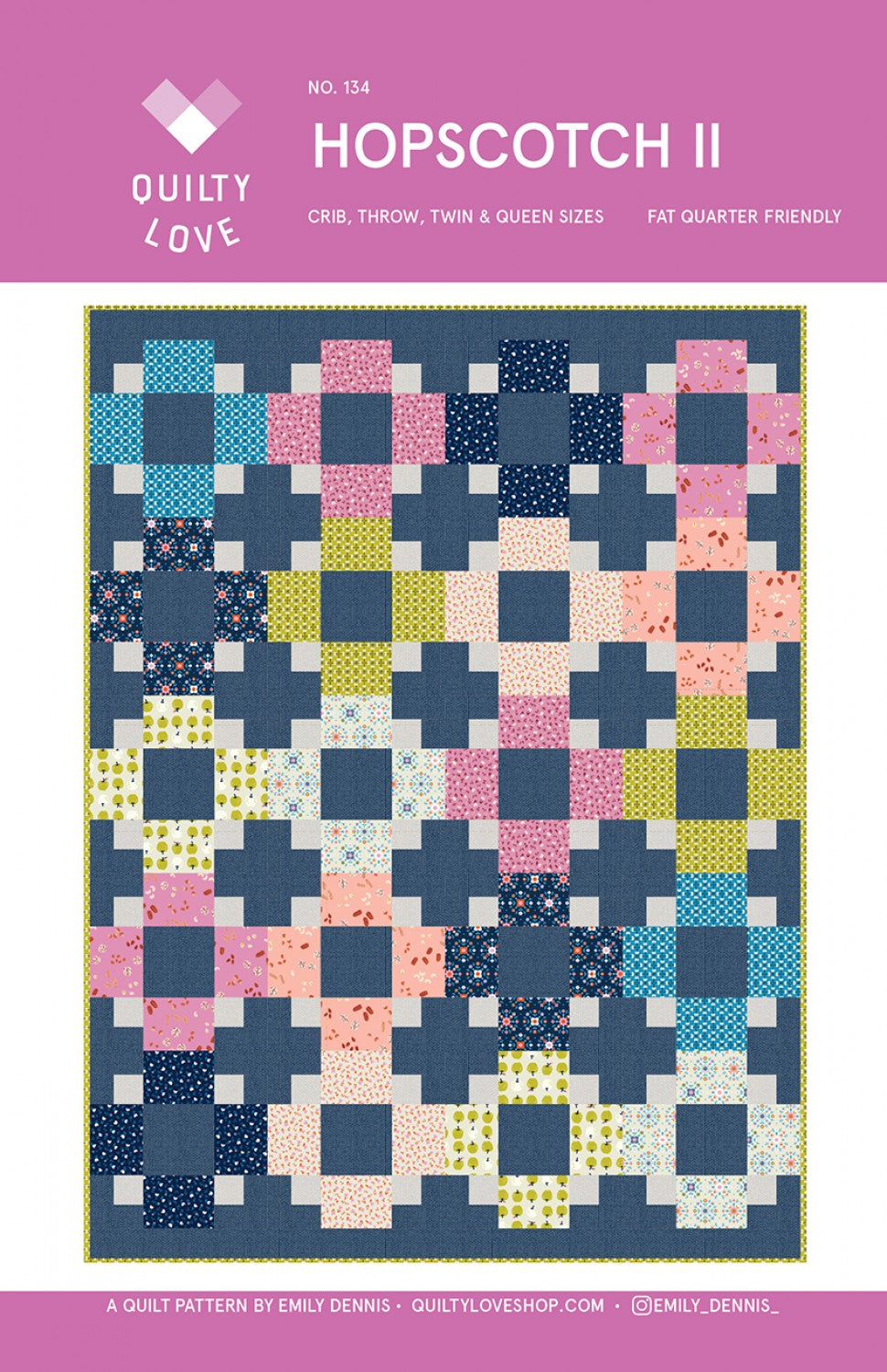 Hopscotch 2 Quilt Pattern by Emily Dennis of Quilty Love