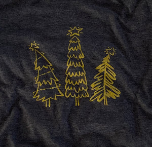 Whimsical Christmas Tree Shirt Heather Gray-Small only