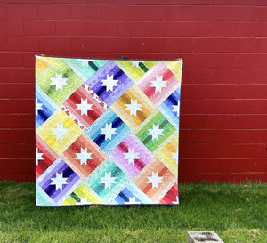 Slanted Star Quilt Pattern by Mandi Persell of Sewcial Stitch-PAPER PATTERN