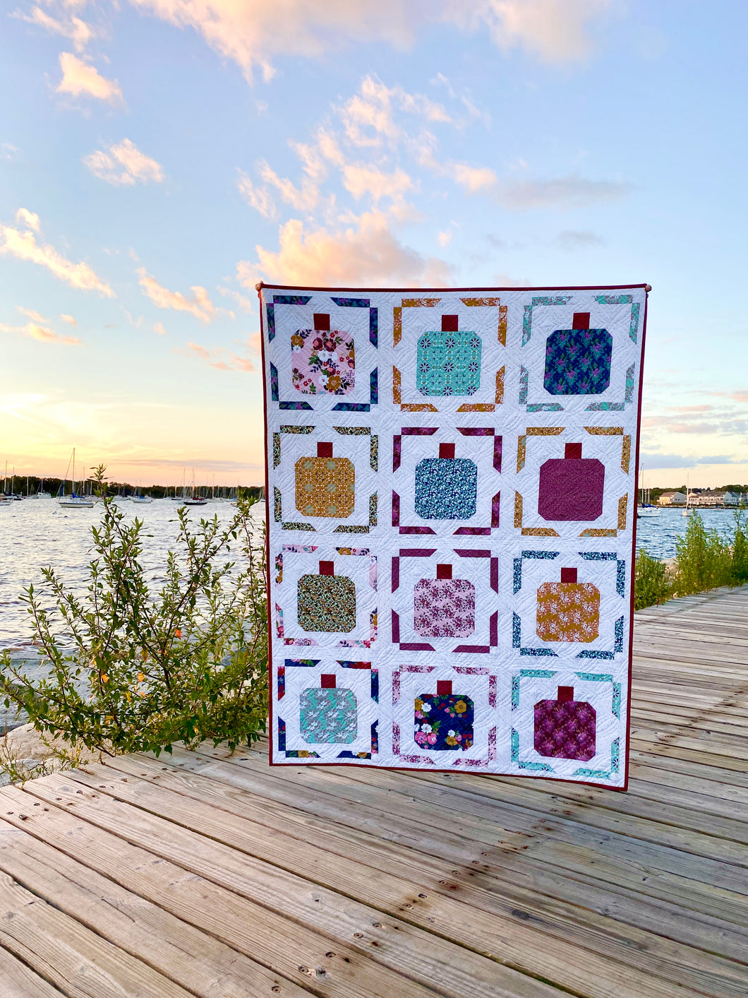 Pumpkin Pop Quilt Kit by Sewcial Stitch 4 size options-Whimsical Romance