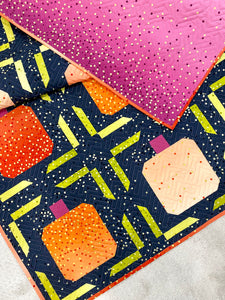 Pumpkin Pop Quilt Kit by Sewcial Stitch 4 size options-Ombre Confetti Black