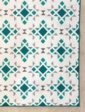 Load image into Gallery viewer, Star Blast Teal and Gray Solid Quilt Kit by Sewcial Stitch 4 size options
