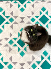 Load image into Gallery viewer, Star Blast Teal and Gray Solid Quilt Kit by Sewcial Stitch 4 size options