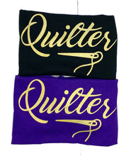 Load image into Gallery viewer, Quilter Tee Shirt Purple and Black-Small and Medium Only