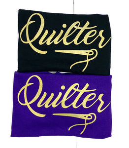 Quilter Tee Shirt Purple and Black-Small and Medium Only