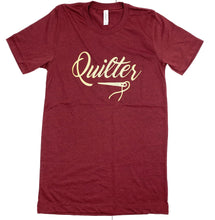 Load image into Gallery viewer, Quilter Tee Shirt Burgundy- Small and Medium only