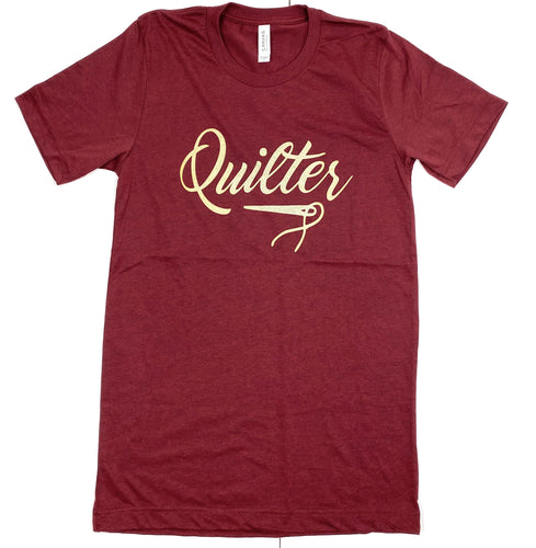Quilter Tee Shirt Burgundy- Small and Medium only