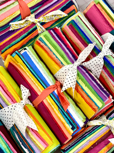 Rainbow Roll Confetti Cotton Solid Fat Eighths Fabric Bundle