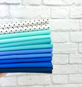 Blue Slanted Star Fabric Bundle Riley Blake Designs (Fat Quarter, Half Yard and One Yard)