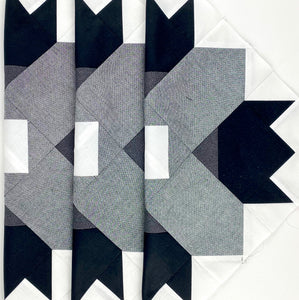 Tulip Twist Black and White Modern Quilt Kit by Sewcial Stitch 4 size options