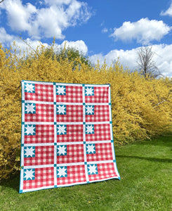 Plaid Flag Quilt Pattern by Mandi Persell of Sewcial Stitch-PAPER PATTERN