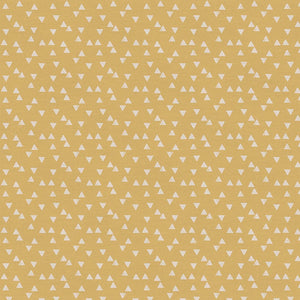 Jungle Baby Mustard Yellow Triangle Fabric by Lisa Whitebutton for Paintbrush Studios