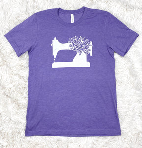 Sewing Machine Tee Shirt Heather Purple