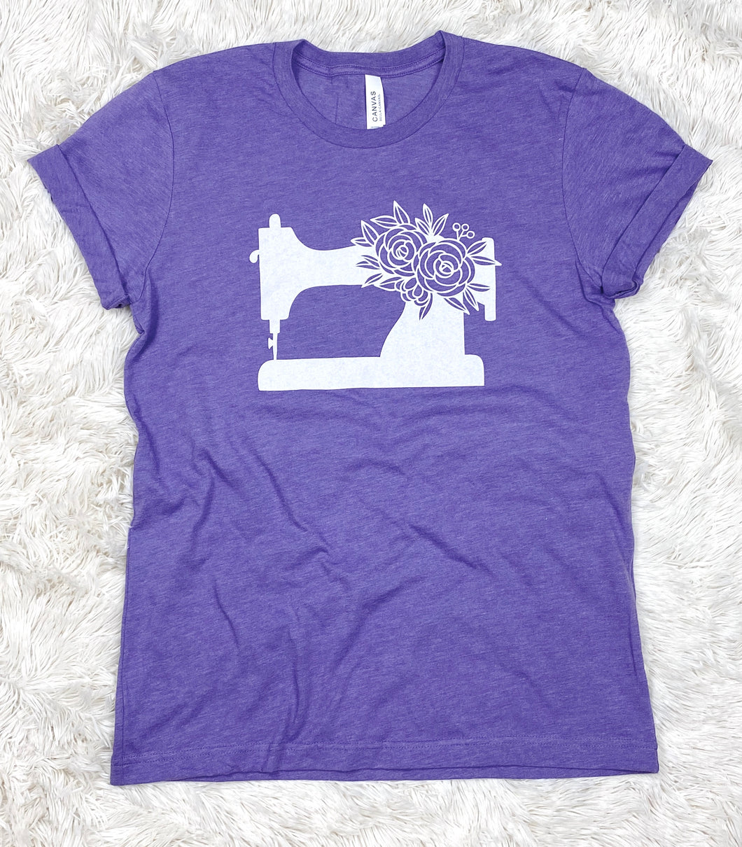 Sewing Machine Tee Shirt Heather Purple