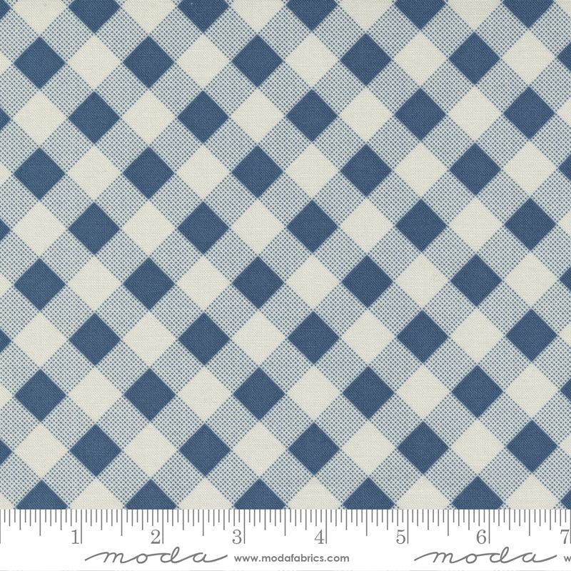 Meander Blue Picnic Check Fabric by Aneela Hoey for Moda Fabrics
