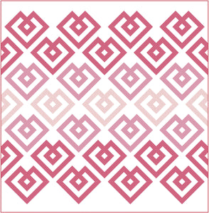 Happy Hearts Pink Quilt Kit by Sewcial Stitch 2 size options