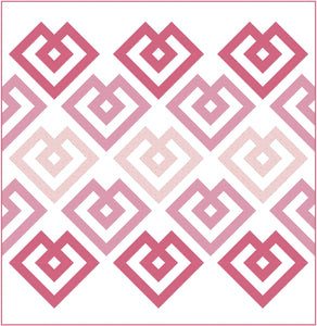 Happy Hearts Pink Quilt Kit by Sewcial Stitch 2 size options