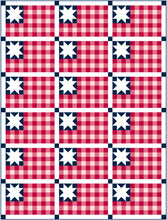 Load image into Gallery viewer, Plaid Flag Solid Quilt Kit by Sewcial Stitch 6 size options-Navy Blue