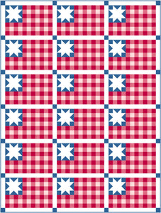 Plaid Flag Solid Quilt Kit by Sewcial Stitch 6 size options-Denim Blue