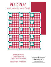 Load image into Gallery viewer, Plaid Flag Quilt Pattern by Mandi Persell of Sewcial Stitch-PDF PATTERN